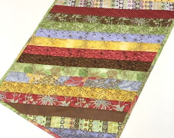 Table Topper Runner Strip Quilted woodland Country Modern Home Decor Handmade
