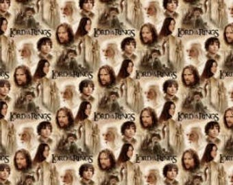 Lord of The Rings Fabric / LOTR Fabric / The Hobbit Fabric / Digitally Printed / Camelot 23220101J 1 Fabric By The Yard, Fat Quarters