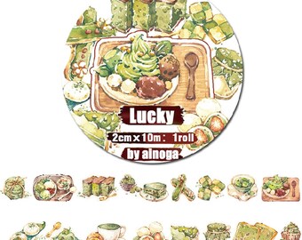 Food Washi Sample,  Lucky Series Bakery Washi Sampler, Cake, Tea, Cafe, Ramen, Japanese Food