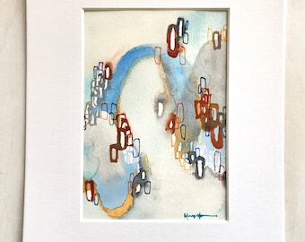 5x7 watercolor painting matted to an 8 x 10