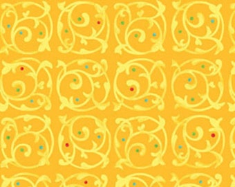Half Yard This 'N That - Chervil in Gold - Cotton Quilt Fabric - Designed by Nancy Halvorsen for Benartex (W1672)