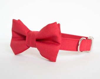 Bowtie Dog Collar - Red Gentleman's Collar
