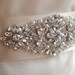 crystal applique, rhinestone bead Applique, bridal Sash applique, bridal headpiece applique ZP015