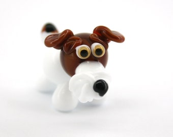 Fox terrier Lampwork Dog Bead