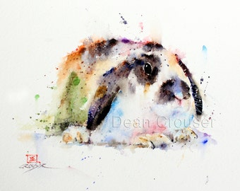 RABBIT Watercolor Print by Dean Crouser