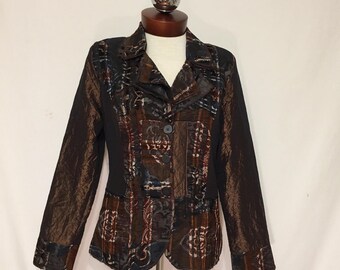 Connies moonlight art to wear metallic crinkle jacket