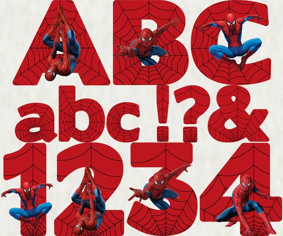 Spiderman Alphabet Instant Download Digital Letters And