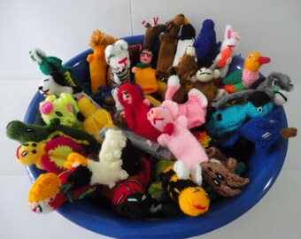 Lot 30 Peruvian Finger Puppet Wool Collectable Handmade New Peru