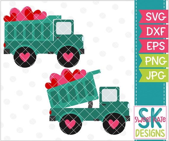 Download Dump Truck svg Hearts svg Valentine svg Cricut cut file