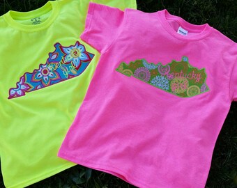 Kentucky-Kentucky Shirt-Kentucky Girl Tee-Youth Kentucky Tee-Kentucky Applique Shirt
