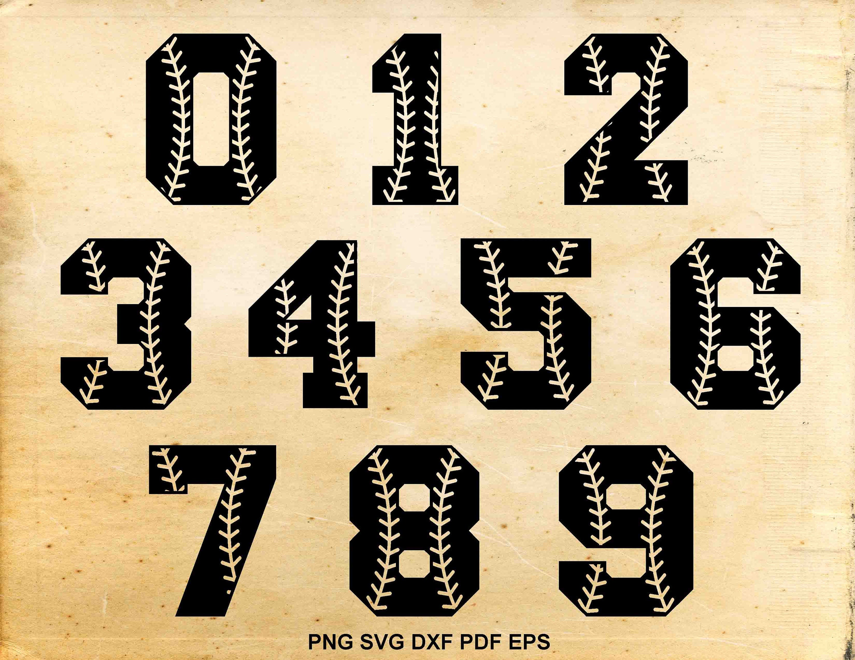 Download Baseball font svg Baseball numbers Baseball stiches