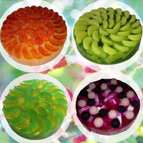 Summer Selections, All natural soap, Fruity Scented Soap Cakes, Glycerin Soap, Handmade Gift Soap, Specialty Soap, Elegant Housewarming Gift
