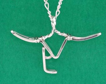 Ranch Brand Necklace in Gold, Sterling Silver, Rose Gold or Combinations - Custom Made to Your Specifications - Wire Wrap Jewelry - Rodeo