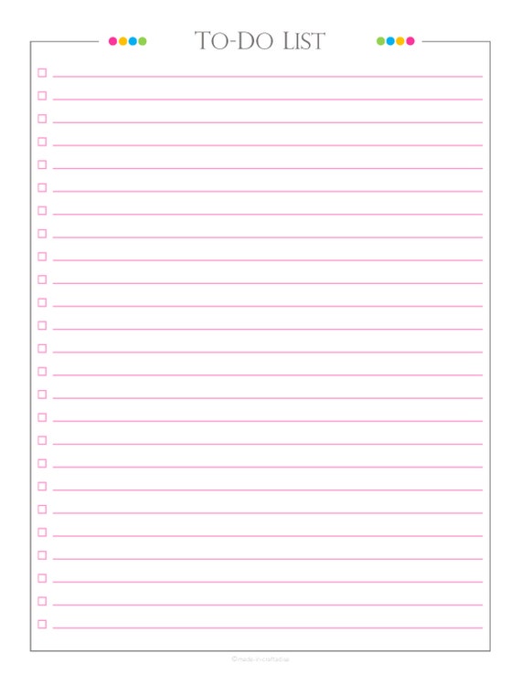 daily to do checklist plain pdf planner list daily to