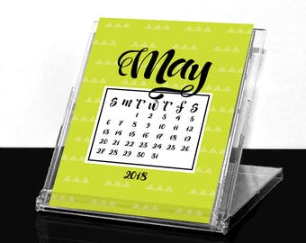 2018 Postcard Desk Calendar with Convertible Case Stand - (12) Twelve Month
