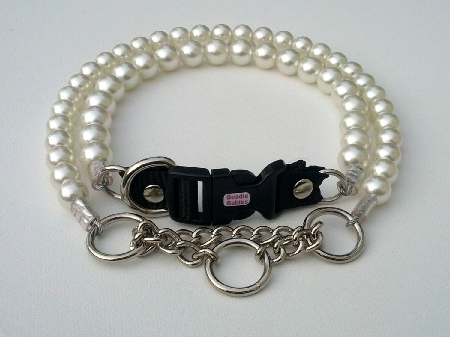 Chunky Pearl Dog Collar Buckle Collars Martingale Collars