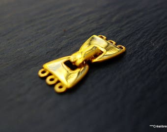 1 clasp 3 rows golden metal 30 x 15 mm