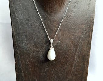 Bridal pearl necklace, teardrop pearl necklace, bridal pearl jewelry, bridesmaid pearl necklace
