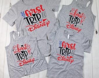 First Trip To Disney Shirts | Family Disney Shirts | Women's Tank Top | Disney T-shirts for Girls/Boys