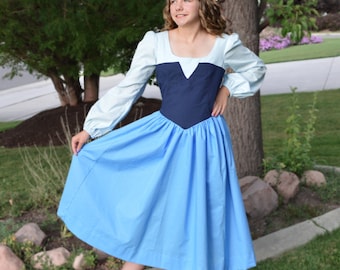 Adult Ariel, Little Mermaid, Blue Kiss the Girl Land Costume Dress