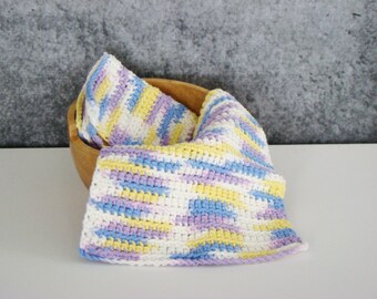 Pastel Spa Set, Crochet Spa Cloth, Cotton Wash Cloth Set, Crocheted Homegoods, Eco Friendly Spa Cloth, Bathroom Spa Cloth, Set of 2