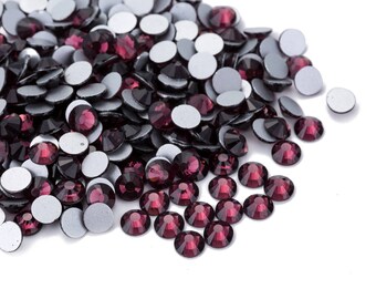 High Quality crystal Plum Dark Purple rhinestones Loose Flat Back Not Hot Fix Size ss 10 / ss 12 / ss 14 / ss 16 / ss 20 / ss 30 / ss 34