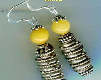 2 Styles, Bali Sterling, Egg Yolk Baltic Amber Earrings ER312.ER313