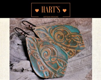 Bohemian Niobium Leather Earrings