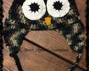 Toddler Owl Earflap Hat
