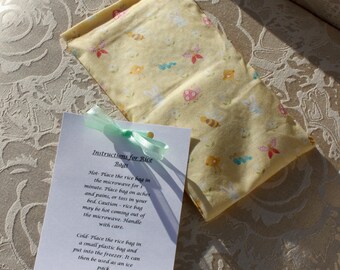 Children's Rice Bag, Boo Boo Bag, Rice Bag, Butterflies & Bees, Neutral, Yellow, Sweet, Girl, Boy, Small