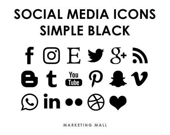 Social Media Icons Black Social Media Buttons Black Social