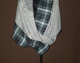 Teal and Gray Mobius Wrap