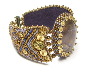 Viking Bead Embroidery Bracelet Digital PDF Pattern by Ann Benson