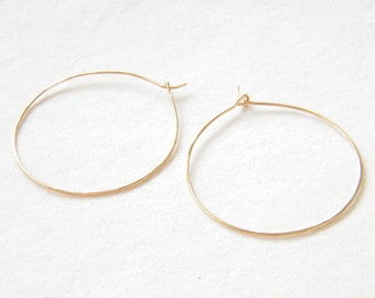 Hammered gold filled hoop earrings, Minimalist hoops, Delicate hoop earrings, Minimalist hoop earrings, Gold-filled hoops, Dainty hoops.