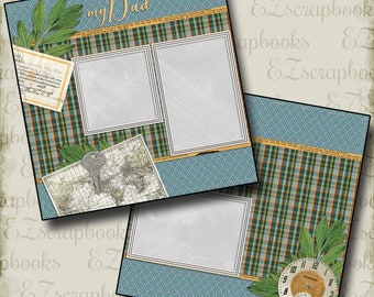 My Dad - 2 Premade Scrapbook Pages - EZ Layout 2046