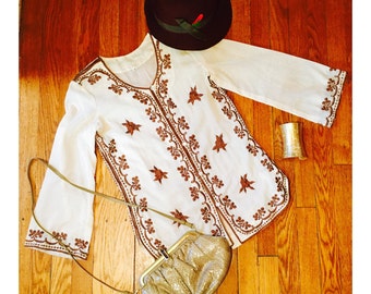 1970s Tunic / Bohemian Top / Vintage Blouse