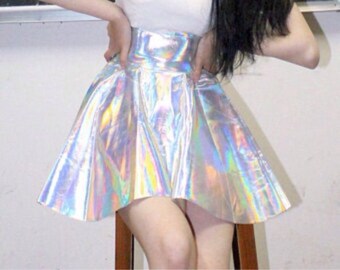 Holographic Minx Techno Skirt