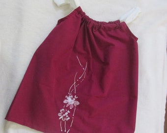 Eco-Friendly Summer Pretty Ruby Red Girls 18 Month Pillowcase hand decorated