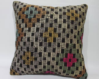 boho pillow decorative pillow kelim kissen 18x18 kilim pillow 18x18 outdoor cushion 18x18 pillow sham pillow kilim cover 1756