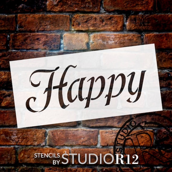 Happy Fun Style Word Stencil Select Size STCL2155