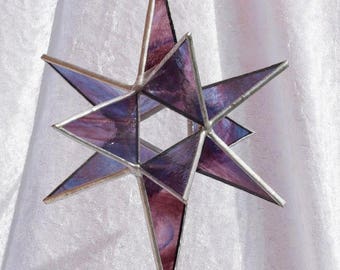 North star, Moravian star, Marsala, 12 point star, 3D, stained glass star, glass star, Christmas star, Christmas decoration, suncatcher