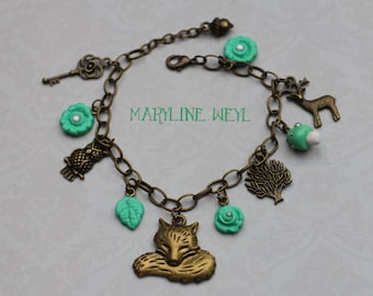 Mint Fox charm bracelet charm