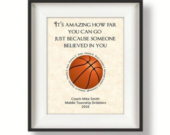 Basketball Coach Print Gift Ideas Personalized Gifts For Coaches Team