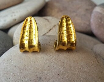 22k Gold earrings, yellow gold earrings,gold post earrings, solid gold earrings Vintage earrings, designer earrings bridal earrings gold