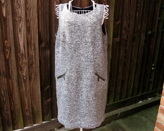 Laura Ashley Dress, UK Size 16, Vintage Laura Ashley, Laura Ashley Pinafore Dress, Grey Dress, Grey Pinafore, Wool Pinafore, Wood Dress
