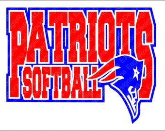 Patriots Softball SVG, DXF, EPS, Png Cut File for Cameo and Cricut, Softball Svg, Softball Mom Svg, Patriots Svg, Instant Download