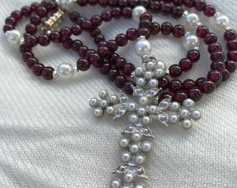 Garnet and Pearl necklace