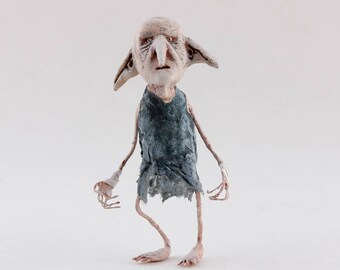 Kreacher - OOAK Handmade Sculpture - Recycled Paper Figurine, weird, creepy, scary art doll, Harry Potter, Fantastic Beasts creature