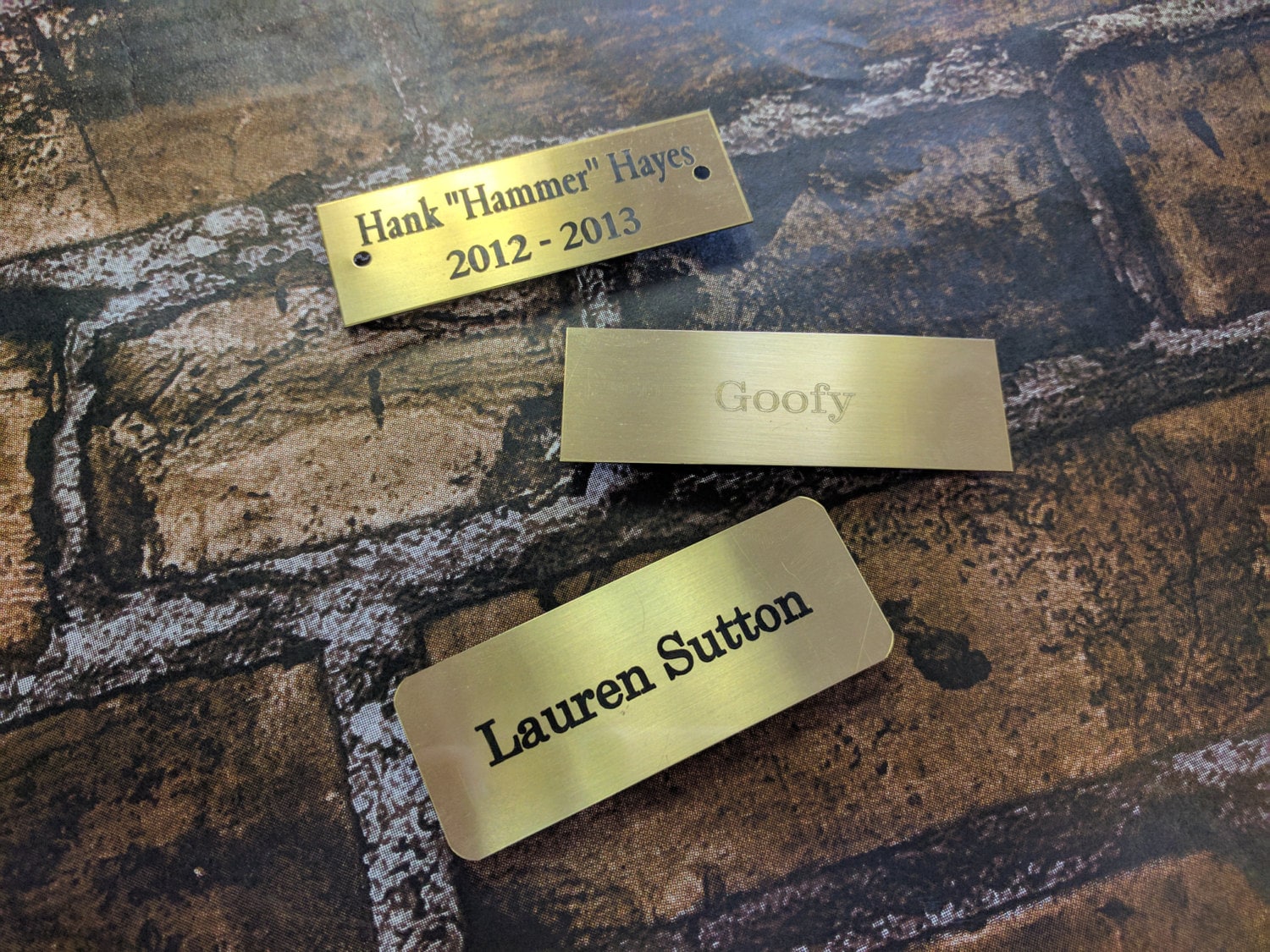 Custom Engraved Satin Brass Plate with Options