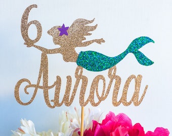 Mermaid cake topper | Ariel cake topper | The little mermaid cake topper | Under the sea cake topper | Mermaid party | Age cake topper